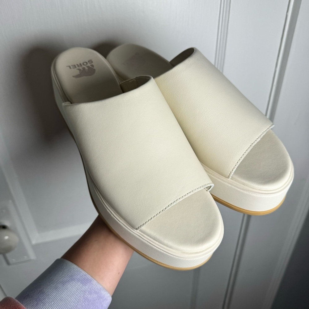 Sorel Dayspring Slide Women’s Platform Sandal in Chalk New Without Tags Size 10 - Picture 3 of 13